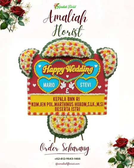 Papan Bunga Pernikahan Titisan
